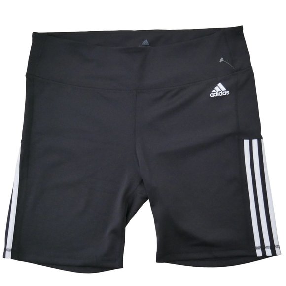 Adidas Bike Shorts Women's Size 2XL Black 3 Stripe Cycling Fitness Gym Workout - Picture 3 of 8